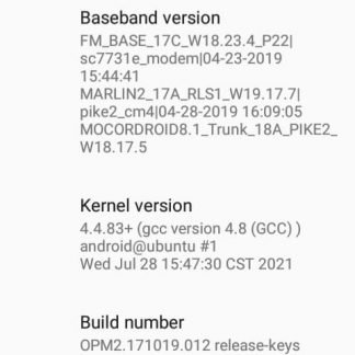 Mobicel RIO SS Firmware Factory Pac 8.1 (variants 2021 ZA_14)